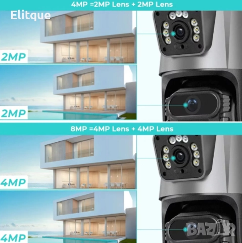 Камера за наблюдение 4K Ultra HD,8MP,датчик за движение,нощно виждане,двупосочна аудио връзка,водоус, снимка 3 - Други - 52786942