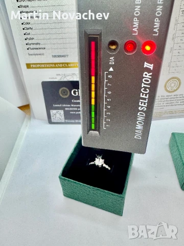 Сребърен пръстен с мойсанит (Диамант) 1 карат, снимка 11 - Пръстени - 51370699