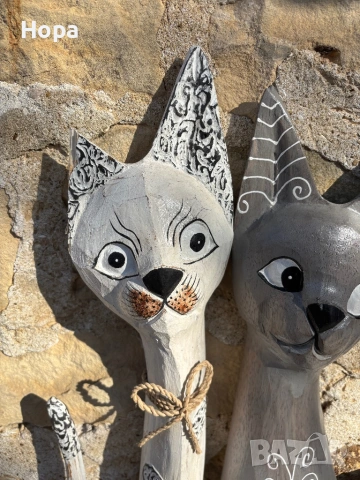 Котка от дърво . Намалени с дефект !, снимка 6 - Статуетки - 49138439