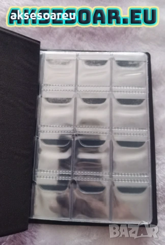 Кожен черен албум книга за монети 10 страници 120 джоба за жетони Възпоменателни монети медальони , снимка 9 - Нумизматика и бонистика - 53770066