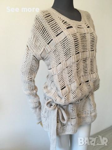 BCBGMAXAZRIA Oversized Alpaca дамска туника S, снимка 8 - Блузи с дълъг ръкав и пуловери - 52789506