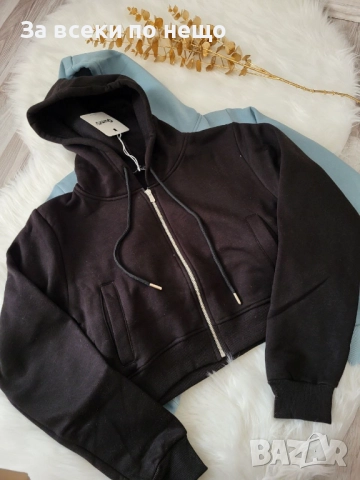 Дамски Къс Ватиран Суитчър Код BS-67, снимка 2 - Суичъри - 52005078