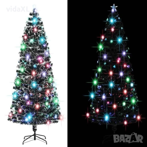 vidaXL Готова осветена коледна елха със стойка и LED 240 см оптично влакно(SKU:284299), снимка 2 - Други - 52624179