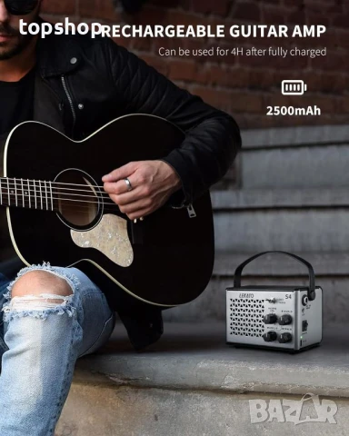 LEKATO преносим мини усилвател за китара 10 W, акумулаторен, Bluetooth, снимка 3 - Ресийвъри, усилватели, смесителни пултове - 50569504