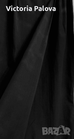 Черна права пола wrap, лен и памук, снимка 7 - Поли - 51640141