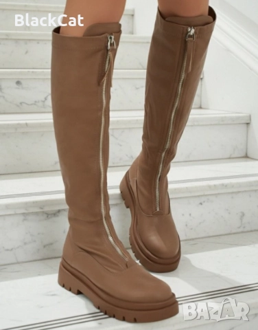 Кафяви Ботуши, снимка 3 - Дамски ботуши - 52542489