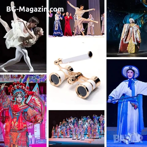 Бял театрален бинокъл с дръжка 3×25 за театър опера концерти подарък увеличение 3X луксозен, снимка 9 - Други ценни предмети - 50931399