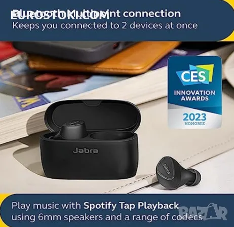 Безжични слушалки Jabra Elite 5, Bluetooth слушалки с хибридно активно шумопотискане (ANC), 6 вграде, снимка 3 - Слушалки и портативни колонки - 47692690