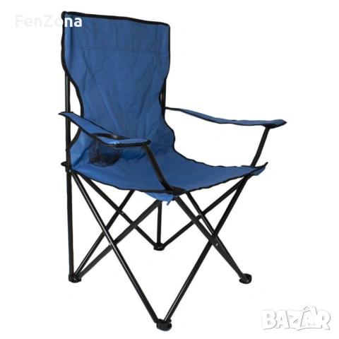 Сгъваем къмпинг стол Muhler  с подлакътник с място за чаша, снимка 2 - Градински мебели, декорация  - 54096407