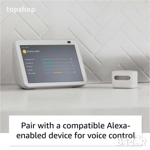 ЧИСТО НОВ ЗАПЕЧАТАН монитор за въздух Amazon Smart Air Quality Monitor, работи с Alexa..., снимка 4 - Друга електроника - 51629141