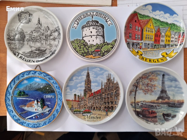 Колекция сувенирни чинийки, чиния