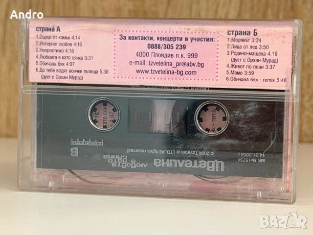 Цветелина - Любовта е като сянка, снимка 2 - Аудио касети - 54090087