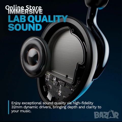 JLab Epic Lux Lab Edition безжични слушалки с активно шумопотискане ANC, снимка 6 - Bluetooth слушалки - 54169951