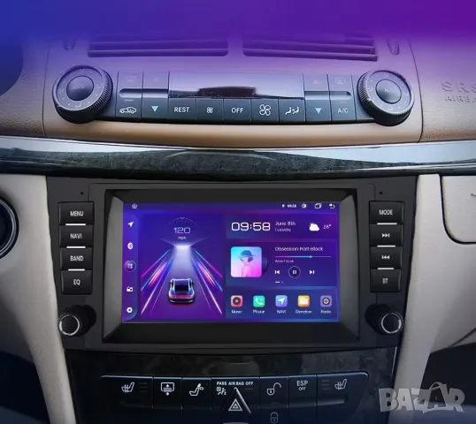 Мултимедия, Mercedes, E Class, Двоен дин, Мерцедес, W211, E200, E220, E270, Е320, Android, CLK клас