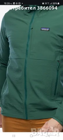 Яке софтшел мъжко Patagonia R1 Tech Face Hoody conifer green размер xl  , снимка 10 - Спортни дрехи, екипи - 49942485