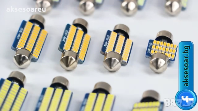 1 бр. Автомобилни сулфидни крушки 12V 39 mm с 36 LED диода ледено сини интериорни светлини за плафон, снимка 18 - Аксесоари и консумативи - 53110055