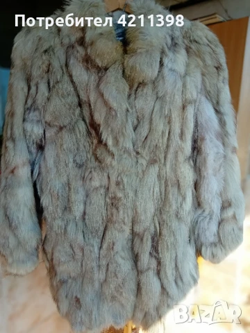 Кожено палто сребърна лисица, снимка 2 - Палта, манта - 51154687
