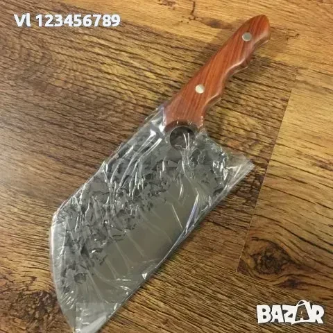 Full Tang Carbon Steel Handmade Chef Knife High Quality кухненски сатър 1250 гр, снимка 2 - Ножове - 50805125
