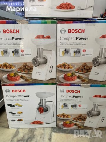 Месомелачка Bosch MFW3520W, 1500 W, Капацитет: 1.3 кг/мин Bosch compact, снимка 10 - Други - 45232252