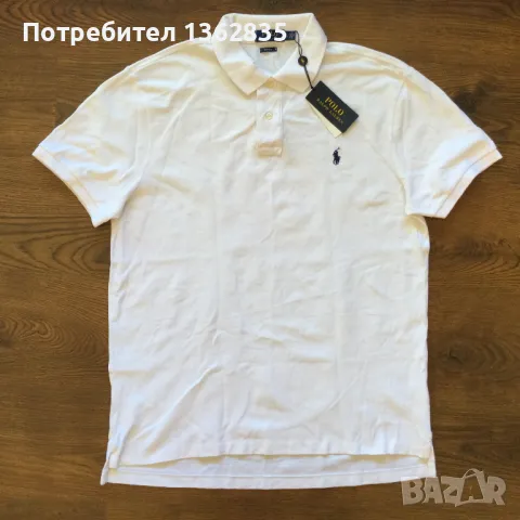 НОВА оригинална бяла поло тениска с яка POLO RALPH LAUREN размер XL от САЩ , снимка 1 - Тениски - 47008282