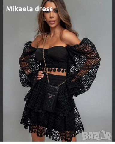 Разкошен и перфектен сет от Nikole Collection в черен цвят. Изключително стилен и впечатляващ компле, снимка 6 - Комплекти - 52095174