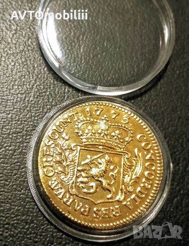 Позлатена монета 1/8 Дукат 1773 г в капсула