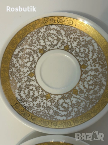 Луксозен позлатен порцеланов сервиз за кафе , снимка 5 - Сервизи - 53379524