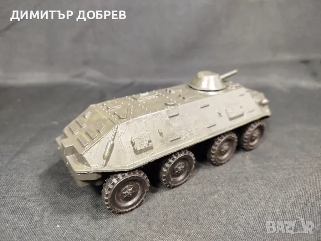 СТАРА РЕТРО СОЦ СССР МЕТАЛНА ВОЕННА ИГРАЧКА КОЛИЧКА БТР-60, снимка 4 - Колекции - 48813079