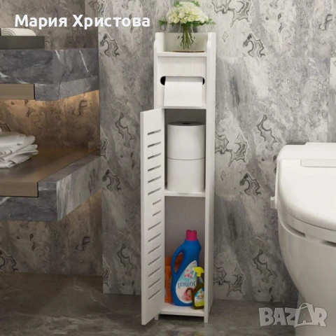 Водоустойчив шкаф за баня,ултра тънък рафт за съхранение,подходящ за малки пространства, снимка 4 - Шкафове - 53068602