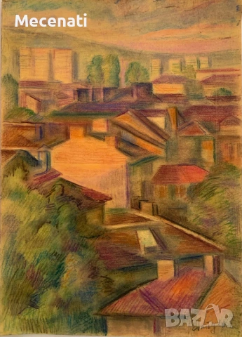 ЕЛКА НАЙДЕНОВА градски пейзаж – Пастел , снимка 10 - Картини - 53112971