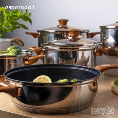 Комплект тенджери - 12 части - неръждаема стомана , снимка 3 - Съдове за готвене - 53298208