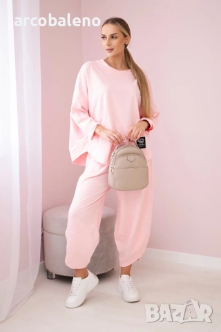 Дамски комплект от две части памучен суичър + панталон, 13цвята , снимка 16 - Комплекти - 46860176