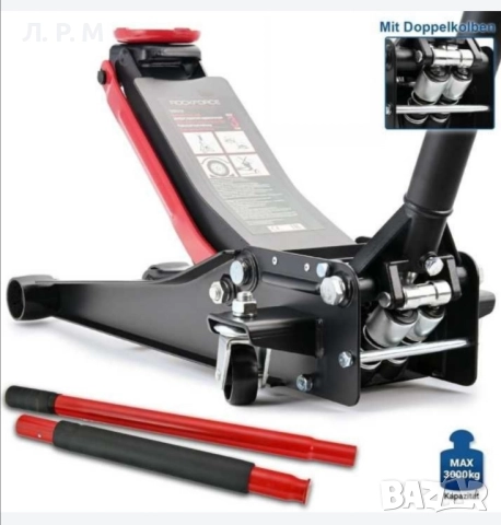 ПРОМО! Нископрофилен крик тип крокодил 3т Rockforce + Подпорни стойки, снимка 2 - Аксесоари и консумативи - 51879466