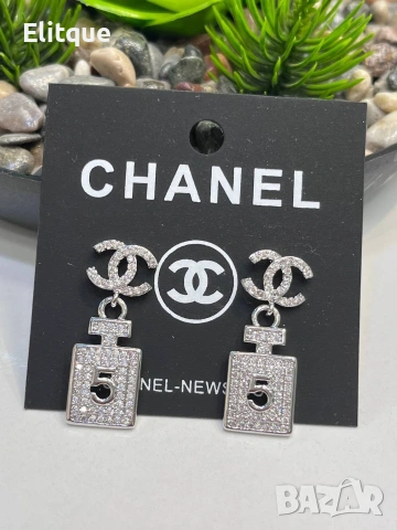 обеци от висококачествена стомана chanel , снимка 5 - Обеци - 53227663
