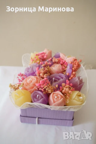 Ароматни букети от свещи, ръчна изработка , снимка 8 - Декорация за дома - 50673754