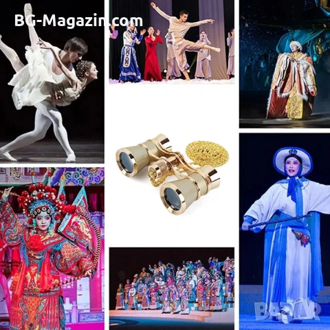 Луксозен театрален бинокъл 3×25 черен с верижка за театър опера концерти балет подарък реквизит, снимка 10 - Други ценни предмети - 50931293