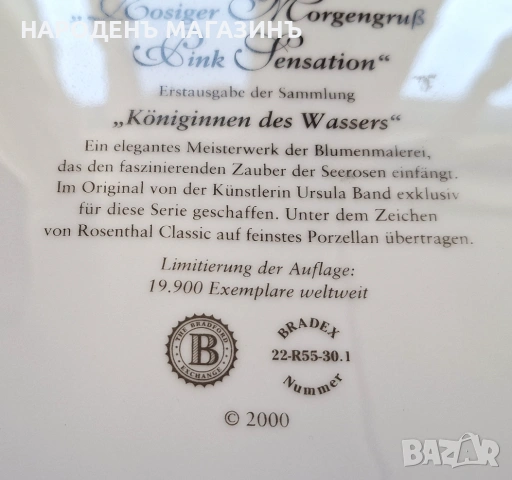 ROSENTHAL - Немски порцелан Голяма дизайнерска чиния за стена с дълбочина или плато поднос, снимка 7 - Други ценни предмети - 53786089