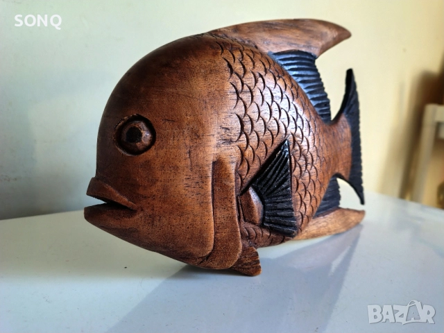 Страхотна Риба-Дърворезба, снимка 2 - Статуетки - 52150875