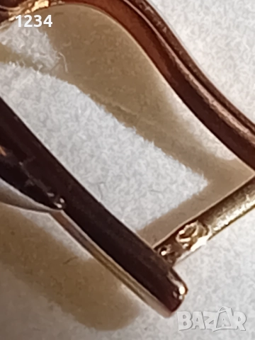 Нови златни обеци от розово и бяло злато 14 к., снимка 4 - Обеци - 51549660