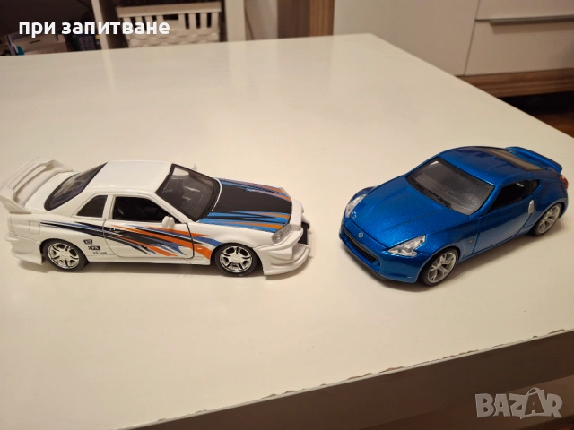 Nissan Skyline R34 GT-R , 1/24 Burago и Nissan 370 Z, 1/24  Maisto, снимка 5 - Колекции - 50533766