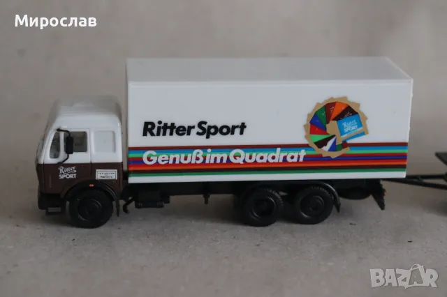 HERPA  1:87 H0 MERCEDES BENZ КАМИОН TIR МОДЕЛ КОЛИЧКА, снимка 2 - Колекции - 49651099