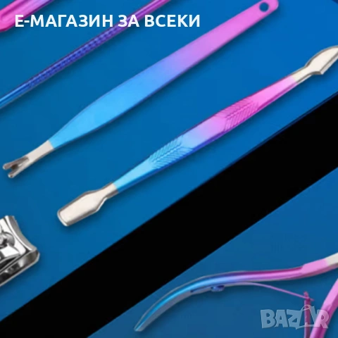Комплект за маникюр от 10 части в елегантен матов калъф, снимка 6 - Продукти за маникюр - 53935588