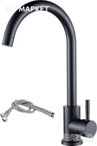 Смесител за кухня, черен,въртящ се, снимка 4 - Смесители - 53837306