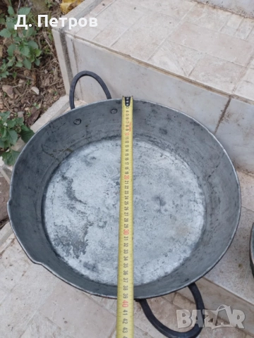 Стар меден тиган и медна тава с дръжки, снимка 4 - Антикварни и старинни предмети - 52237797
