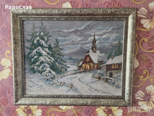 ГОБЛЕН "ПАРАКЛИСЪТ" DMC КОНЦИ, снимка 2 - Гоблени - 54234371