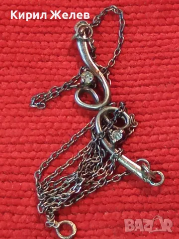 Старо АР НУВО СТИЛ СРЕБЪРНО КОЛИЕ СРЕБРО 950 с ЮВЕЛИРНО ФАСЕТИРАНИ ИСКРЯЩИ ЦИРКОНИ 49369, снимка 15 - Антикварни и старинни предмети - 48901263