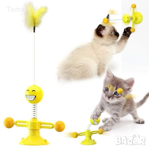 Забавна и възпитателна въртяща се играчка за котки - цвета се изпраща според наличността в склада, снимка 4 - За котки - 45718339
