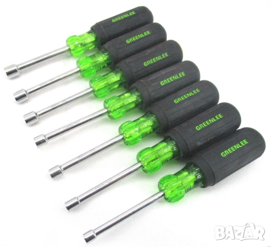Оригинал GREENLEE К-т Американски ОТВЕРТКИ 5-5,5-6-7-8-9-10 мм Отвертка Глух КЛЮЧ Вложки USA БАРТЕР, снимка 3 - Отвертки - 52973758