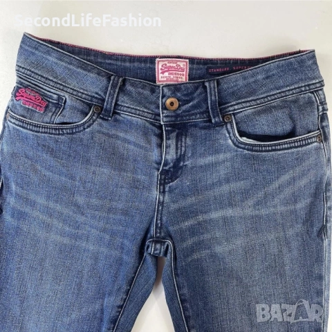 Дамски дънки Superdry Standard Super Skinny размер W30 L32 сини, снимка 3 - Дънки - 53107404