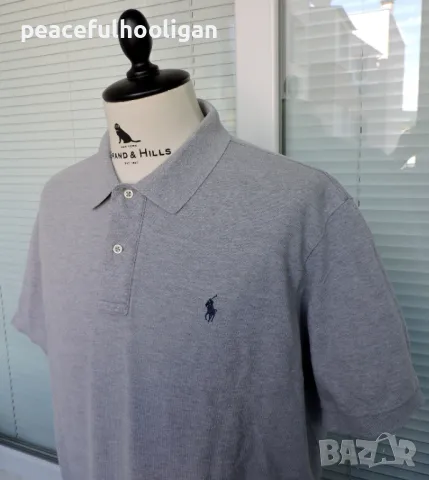 Polo By Ralph Lauren Classic Fit Men`s Grey Short Sleeve Polo Shirt - мъжка тениска размер XL, снимка 4 - Тениски - 47091301